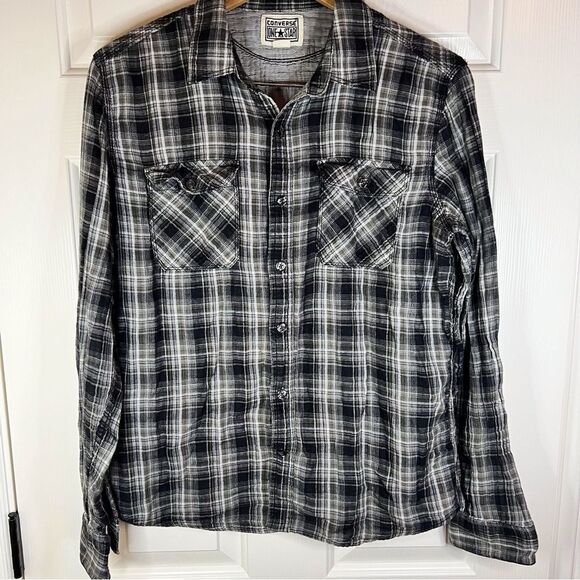 Converse One Star Button Down Top Size Medium - Picture 1 of 8